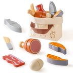 Robotime Robud - Classic Wooden Kitchen: Educational Pretend Play with Sliceable Fruits & Vegetables