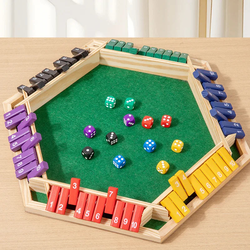 Shut The Box: Classic Wooden Dice Game with Flaps – Bar & Family Atmosphere