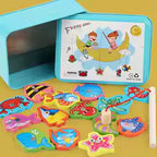 Wooden Educational Toy: Magnetic Fishing Game for Babies and Toddlers (2-5 Years Old)