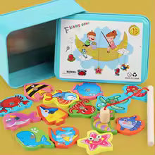 Wooden Educational Toy: Magnetic Fishing Game for Babies and Toddlers (2-5 Years Old)