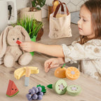 Robotime Robud - Classic Wooden Kitchen: Educational Pretend Play with Sliceable Fruits & Vegetables