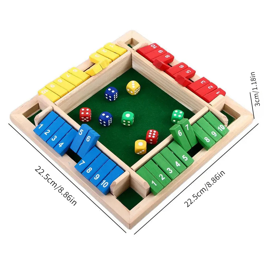 The Wooden Dice Game Shut The Box for 4 Players | Unforgettable Family Evenings