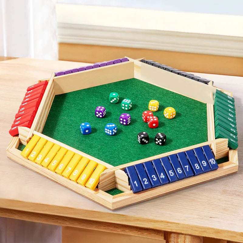 Shut The Box: Classic Wooden Dice Game with Flaps – Bar & Family Atmosphere