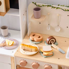 Robotime Robud - Classic Wooden Kitchen: Educational Pretend Play with Sliceable Fruits & Vegetables