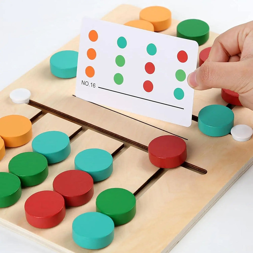 Wooden Sliding Puzzle Game Montessori for Color Learning