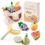 Fruits et légumes en bois à découper, jeu d'imitation pour enfant
