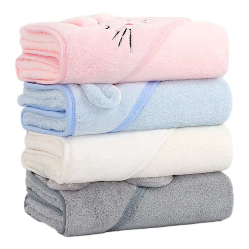 Ultra-Soft Hooded Baby Bathrobe - The Cuddly Animal for Quick Drying