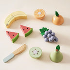 Robotime Robud - Classic Wooden Kitchen: Educational Pretend Play with Sliceable Fruits & Vegetables