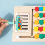 Wooden Sliding Puzzle Game Montessori for Color Learning