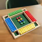 Jeu Shut The Box 4 joueurs en bois avec clapets numérotés multicolores