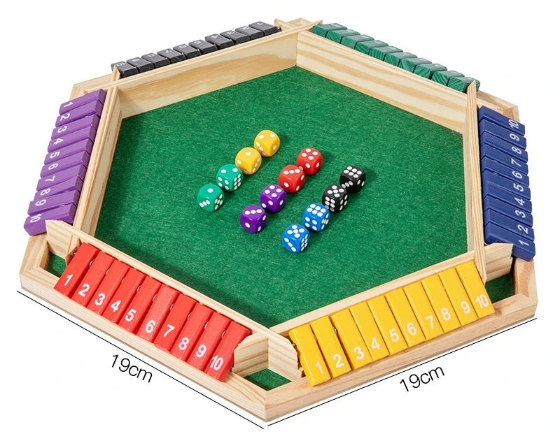 Shut The Box: Classic Wooden Dice Game with Flaps – Bar & Family Atmosphere