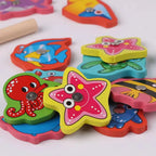 Wooden Educational Toy: Magnetic Fishing Game for Babies and Toddlers (2-5 Years Old)