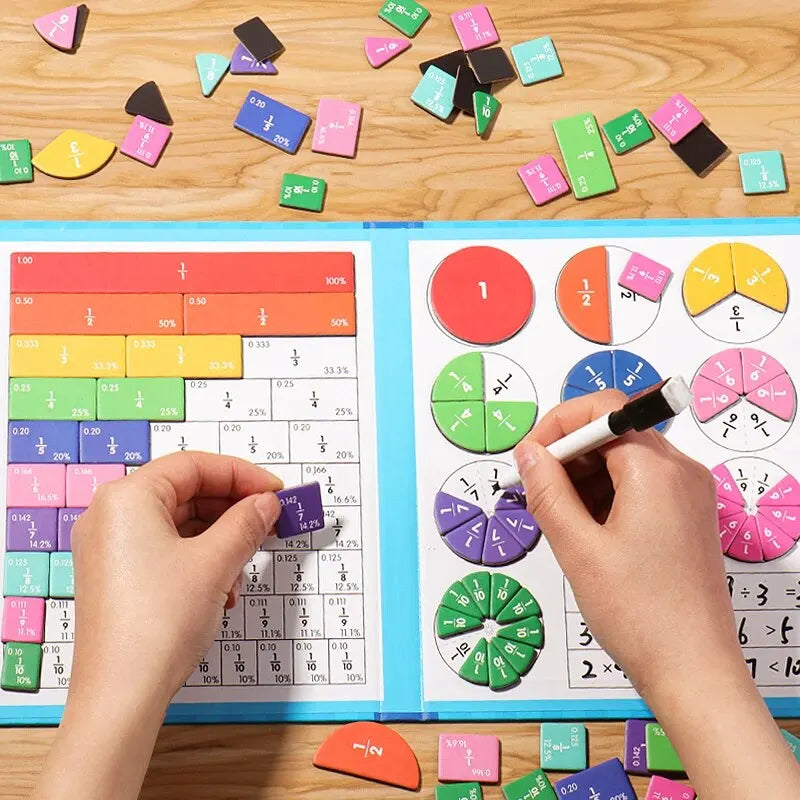 Montessori Fractions Awakening: Magnetic Educational Wood Toy