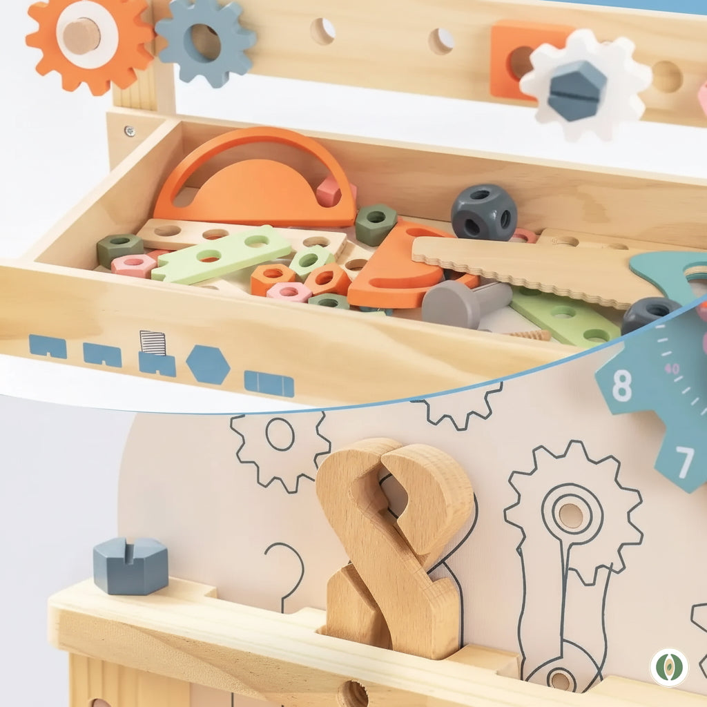 Robotime Robud - Multifunctional Wooden Workbench - The Ideal DIY Workshop for Children (Ages 3+)