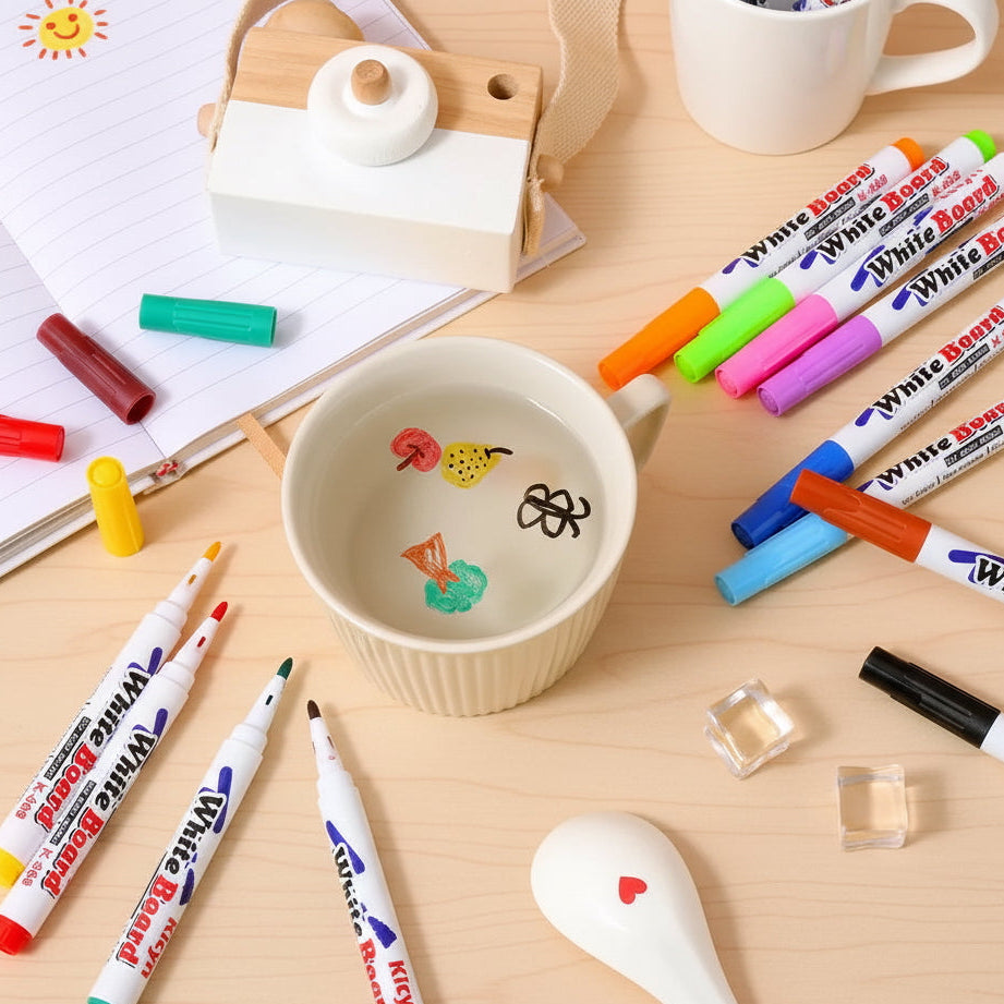Magic Floating Water Pen (12 Colors) - Fun & Educational Drawing Kit for Kids - Creative Toy for Learning Through Play